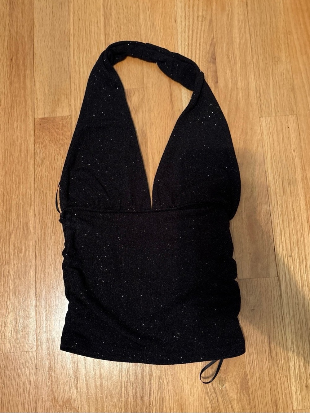 Subdued Black Sparkle Halter Top